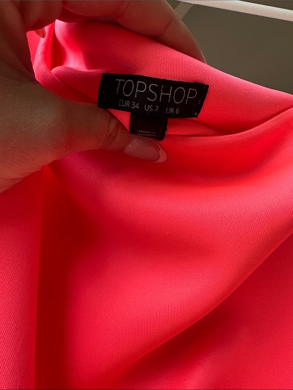 TopShop One-Shoulder Neon Dress - Picture 5 of 5